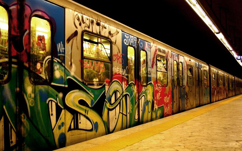 vlak, vlakové nádraží, UMĚNÍ, ulice, grafiti, doprava vlak, vlakové nádraží, UMĚNÍ, ulice, grafiti, doprava
