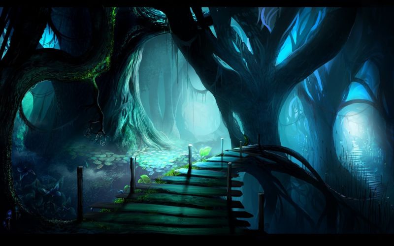 fák, erdő, digitális művészet, rajz, fantasy art, természet fák, erdő, digitális művészet, rajz, fantasy art, természet
