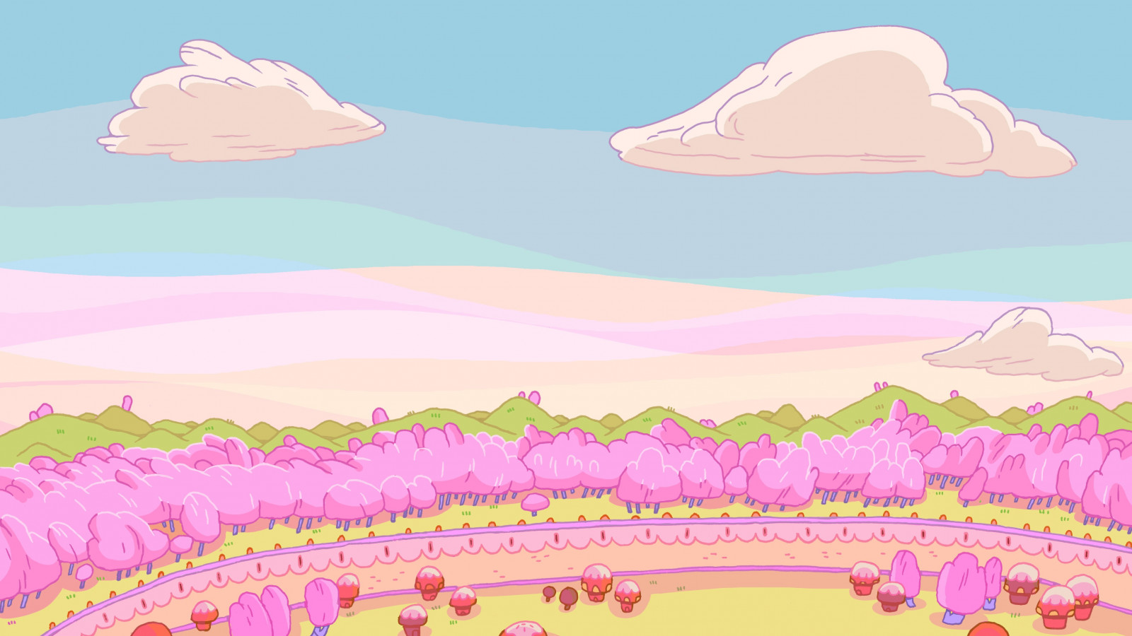 Wallpaper illustration, cartoon, pink, Adventure Time, flower