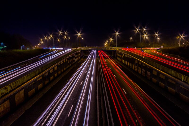 notte,area metropolitana,autostrada,infrastruttura,punto di riferimento,metropoli