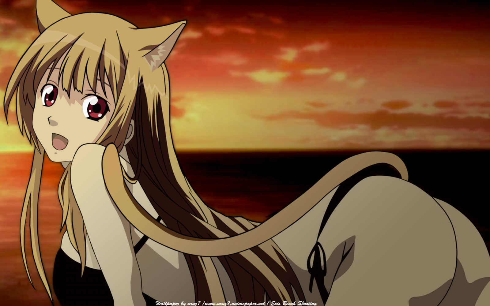 Tapety : Dziewcząt anime, zachód słońca, Asobi ni Iku yo, Eris Asobi ni