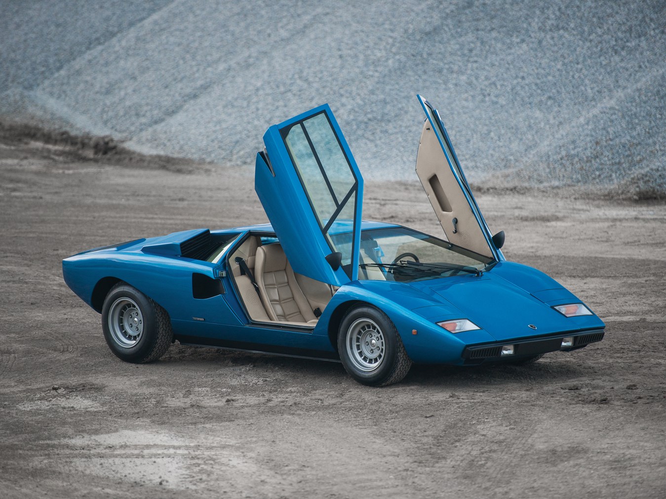 Lamborghini Countach, klasická auta, modré vozy