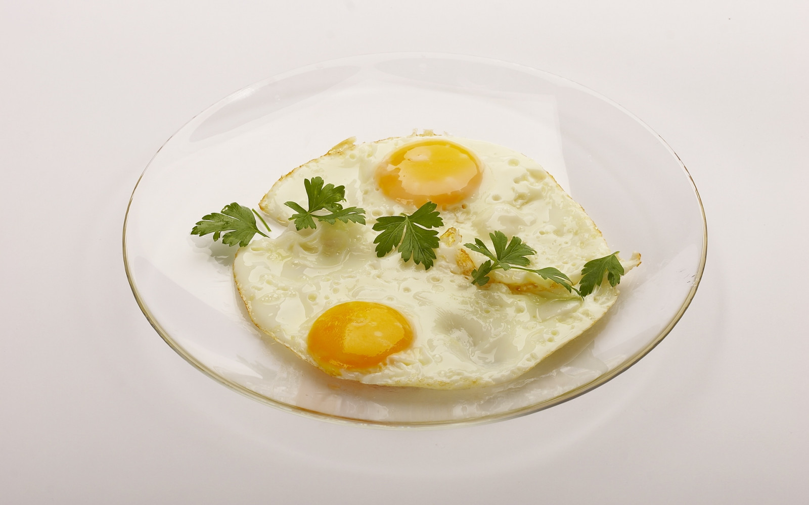 Wallpaper fried eggs, breakfast, greens, Plate, parsley 1920x1200