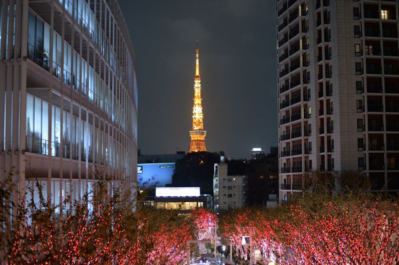 Japonya,Şehir,Şehir manzarası,gece,Yansıma,Siluet
