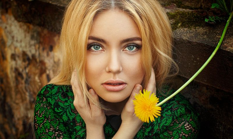 face, women, model, portrait, blonde, flowers face, women, model, portrait, blonde, flowers