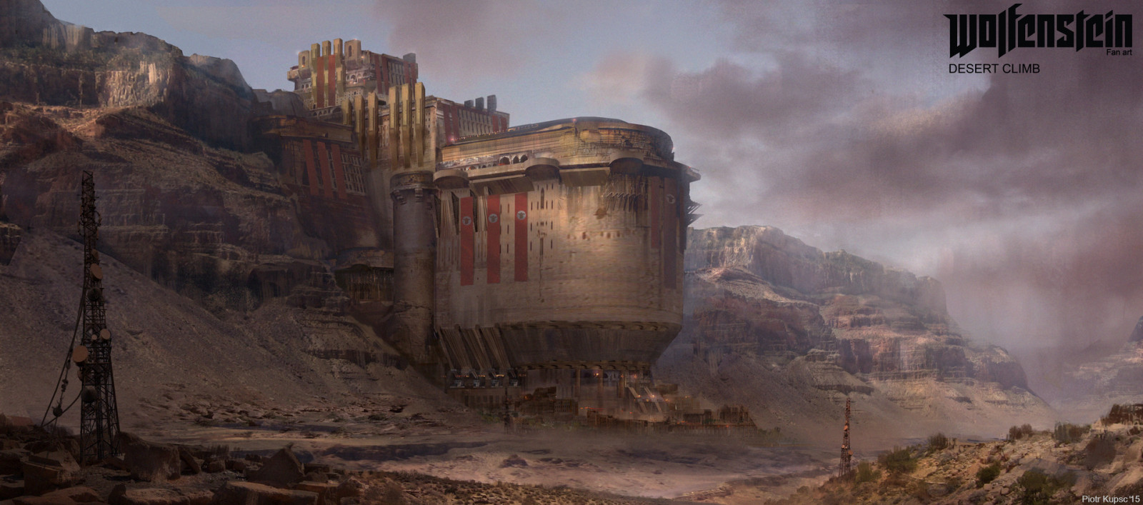 Wolfenstein, concept art, deserto