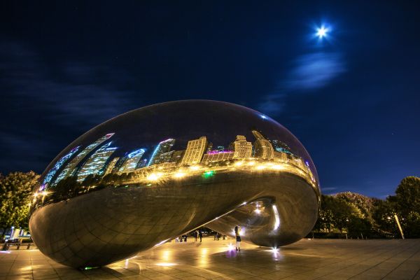 night,evening,reflection,train,Moon,world