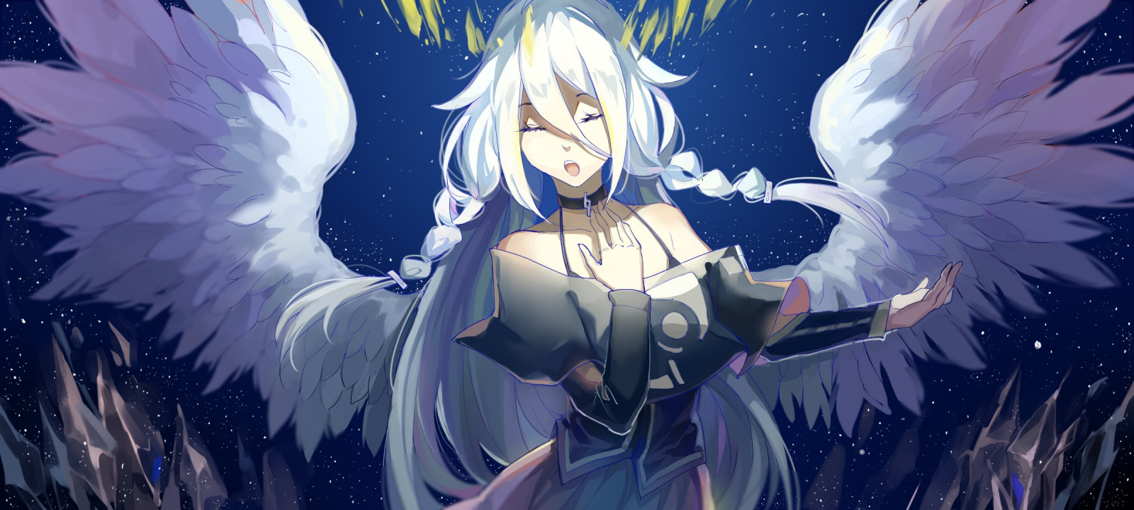 Wallpaper : anime girls, IA Vocaloid, feathers, wings ...