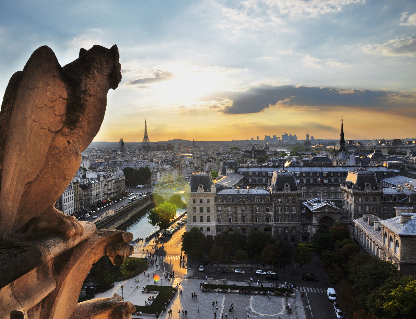 západ slunce, Paříž, Francie, Nikon, Tramonto, katedrála, gotický, Notredame, chrlič, francia, Parigi, cattedrale, Gotico, D5000