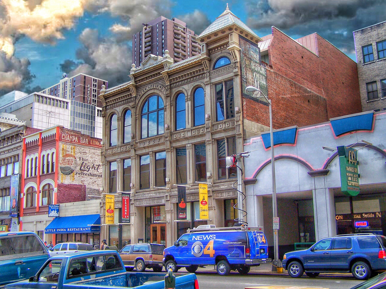 starý, světlo, nebe, mlýn, holandský, podepsat, architektura, bar, mraky, chůze, 1, hala, Colorado, centrum, prohlídka, Ne, duch, svaz, hala, viktoriánský, styl, Denver, lóže, zvláštní, ko, Pepsi, Registrovat, bratrský, chlapík, Šampa, atrakce, 1889, Oof, italském, spona, nrhp, onasill