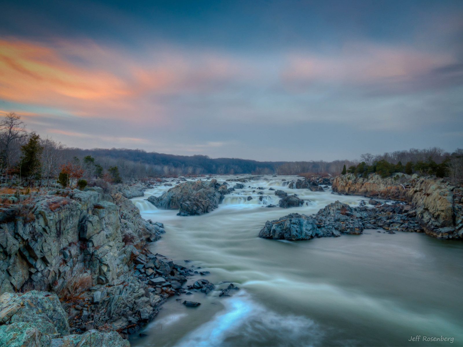slunečnímu záření, krajina, západ slunce, voda, Příroda, odraz, nebe, sníh, zima, led, večer, ráno, řeka, HDR, horizont, soumrak, proud, banka, zmrazení, Panasonic, mrak, strom, svítání, vodopády, vodní tok, Rychlý, lumix, nádrž, 7exposures, Photomatix, GH3, dmcgh3, počítač tapeta, tělo z vody, vodní prvek, vstupní, 1445mm, greatfalls, greatfallsnationalpark, vodní zdroje, fluvial landforms of streams