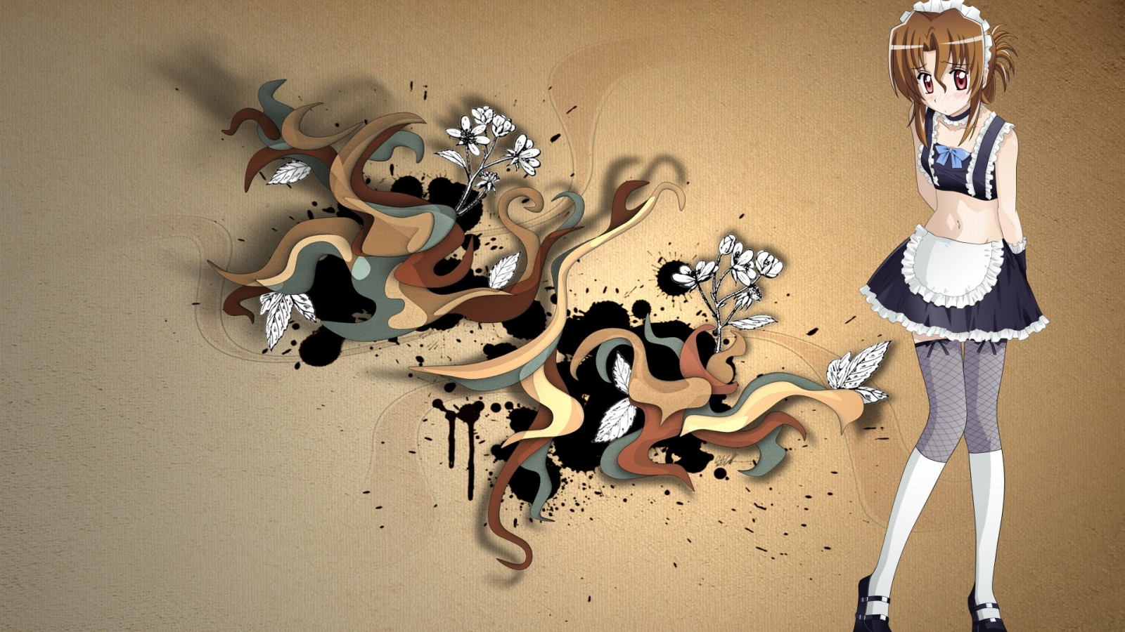 ilustrace, bruneta, služka, Hayate ne Gotoku, Maria, UMĚNÍ, dívka, póza