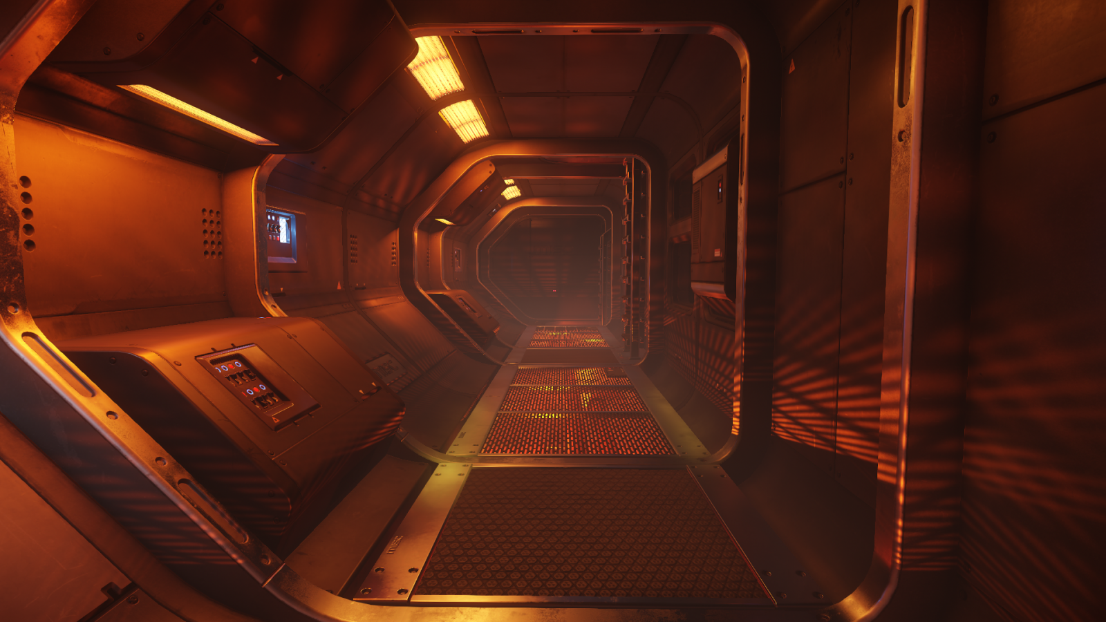 videohry, noc, symetrie, Star Citizen, MISC Starfarer, světlo, osvětlení, design, tma, Snímek obrazovky