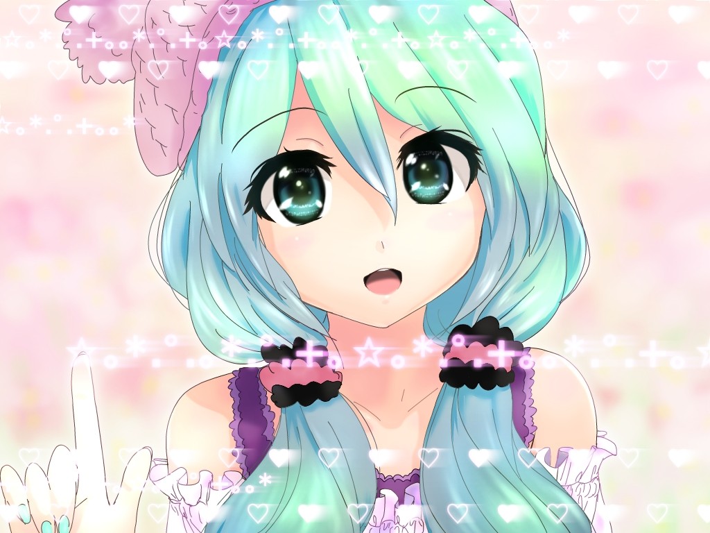 ilustrace, dlouhé vlasy, anime, anime dívky, modré oči, kreslená pohádka, Vocaloid, Hatsune Miku, aqua hair, mangaka