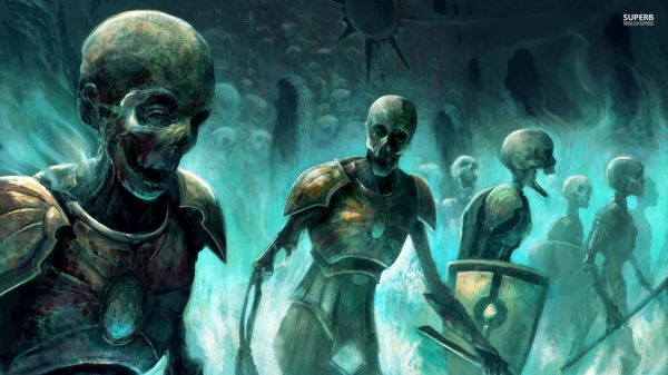 artwork, skeleton, Magic The Gathering, fantasy art, skull