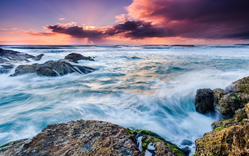 panorama, Pôr do sol, mar, agua, Rocha, baía panorama, Pôr do sol, mar, agua, Rocha, baía