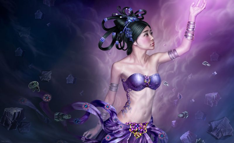 fantasy umění, asijský, umělecká díla, Snímek obrazovky, ilustrace, nachový fantasy umění, asijský, umělecká díla, Snímek obrazovky, ilustrace, nachový