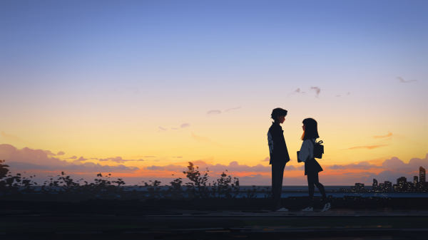 Sam Yang,digital art,artwork,illustration,women,couple