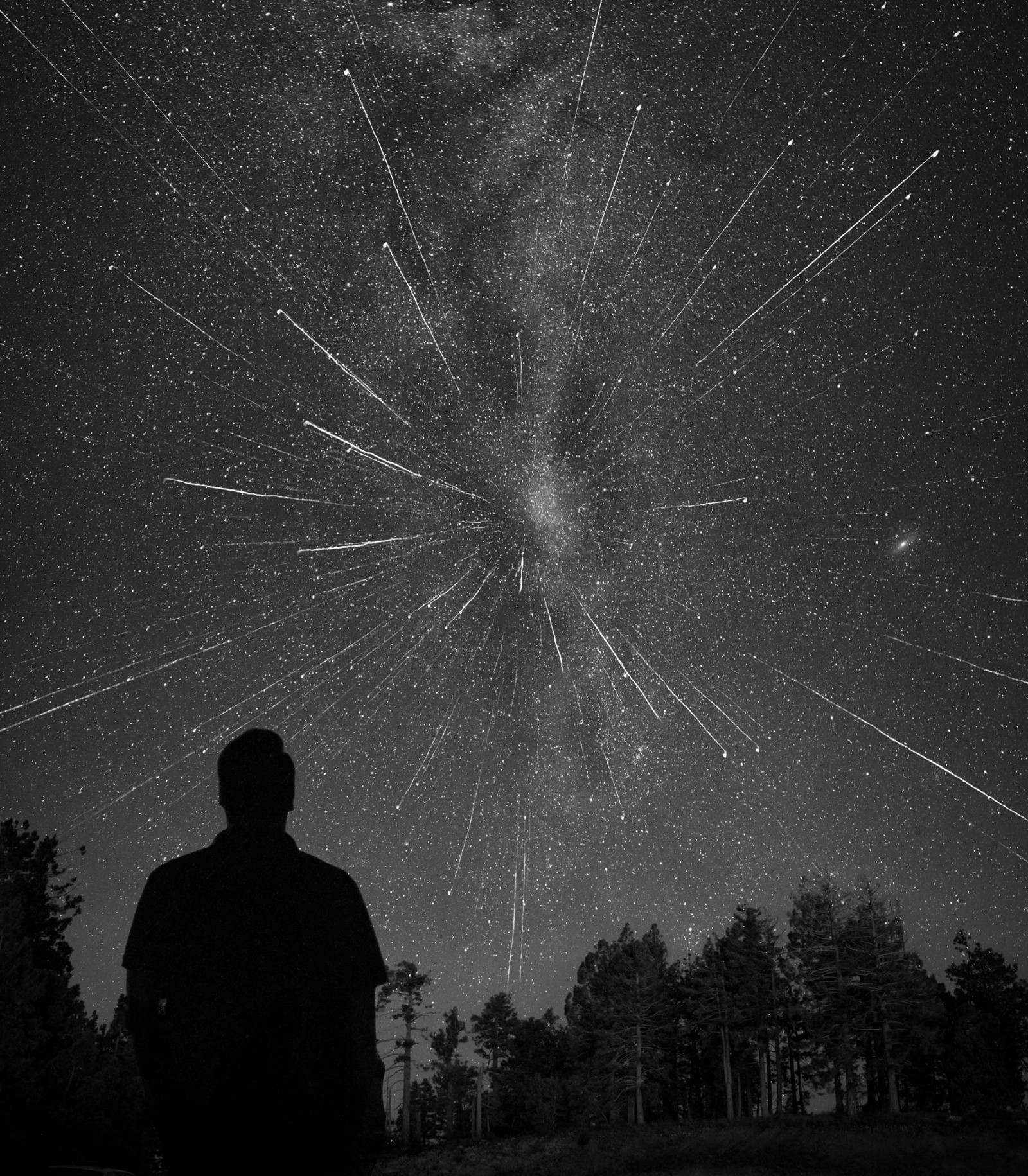 negru, monocrom, noapte, natură, spaţiu, stele, lumina lunii, atmosfera, astronomie, miezul nopţii, stea, întuneric, alb-negru, Fotografie alb-negru, obiect astronomic