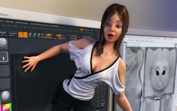 CGI,digital art,model,leg,muscle,arm