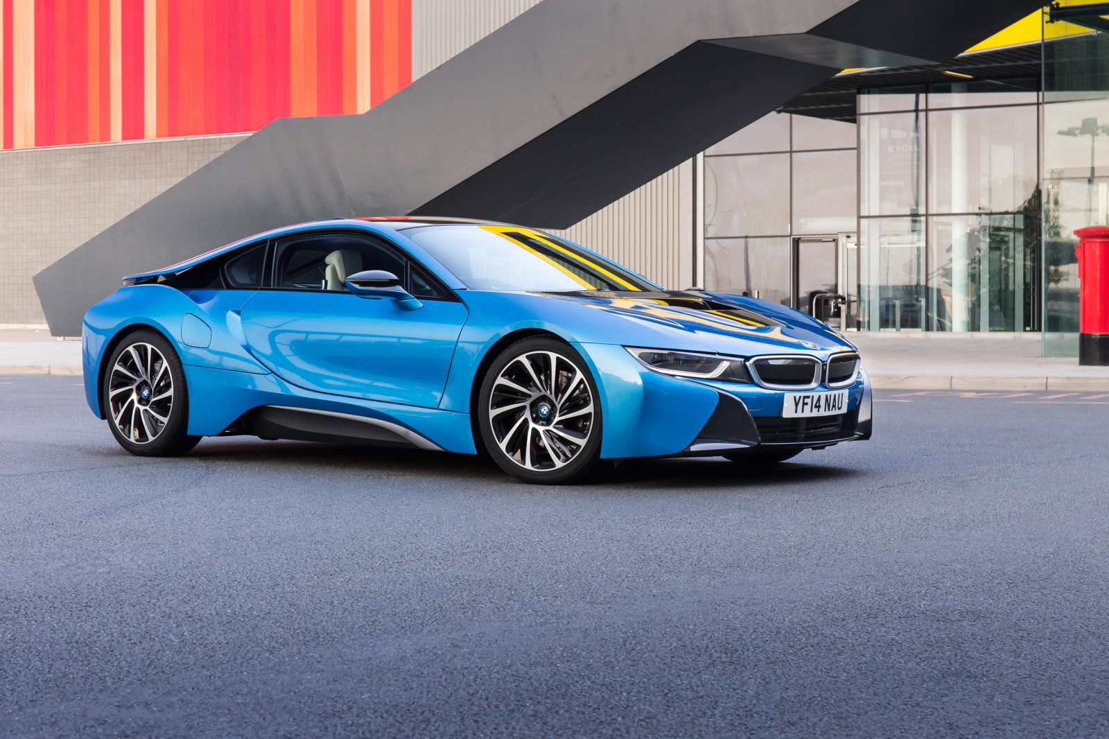 Fondos de pantalla BMW, I8, 2015, azul, vista lateral 3000x2000