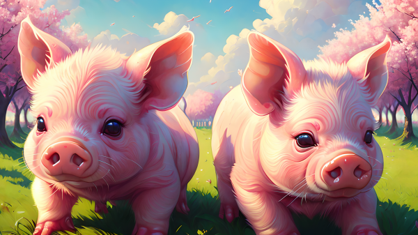 ai art,piglet,pigs,farm