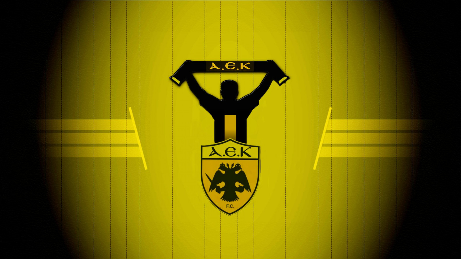 sportovní, ilustrace, žlutý, fotbalové kluby, Řecko, fotbal, AEK, AEK FC, tvar, symbol, číslo, počítač tapeta, font
