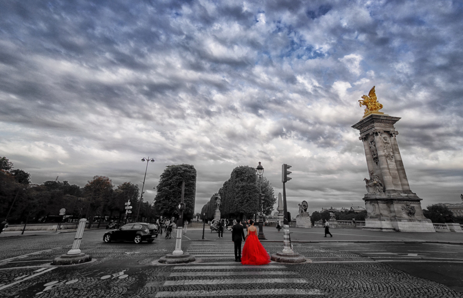 Hintergrundbilder Straße, Stadt, rot, Himmel, Frau,