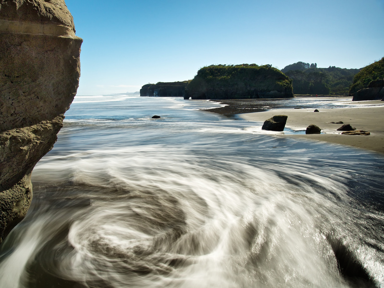 longexposure, New Zealand, klint, Bevægelse, vand, kyst, bølge, northisland, hvirvel, tasmansea, Taranaki, rockformation, tongaporutu, northtaranakibight