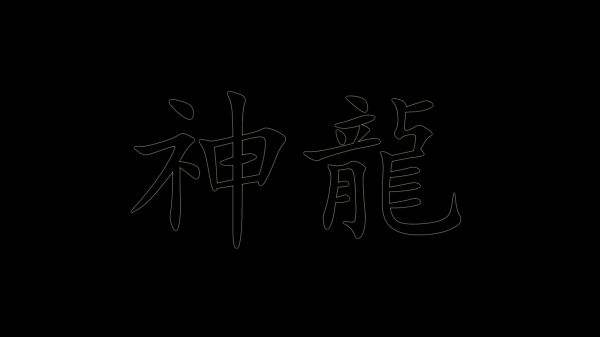 Chinese characters,black,dragon,divine,shenglong,minimalism