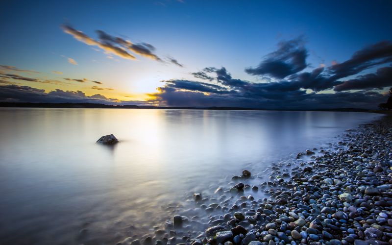 krajina, západ slunce, jezero, voda, slunečnímu záření, moře krajina, západ slunce, jezero, voda, slunečnímu záření, moře