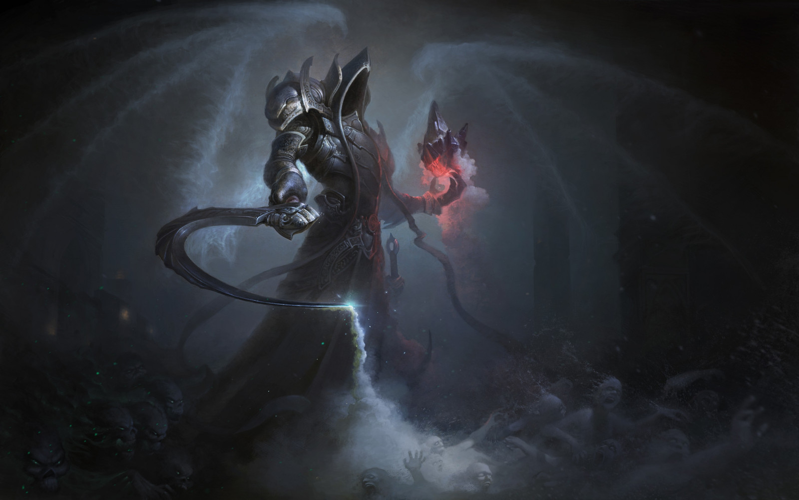 digital art, video hry, fantasy umenie, diabol, Diablo III, tma, screenshot, počítač tapeta, vymyslená postava