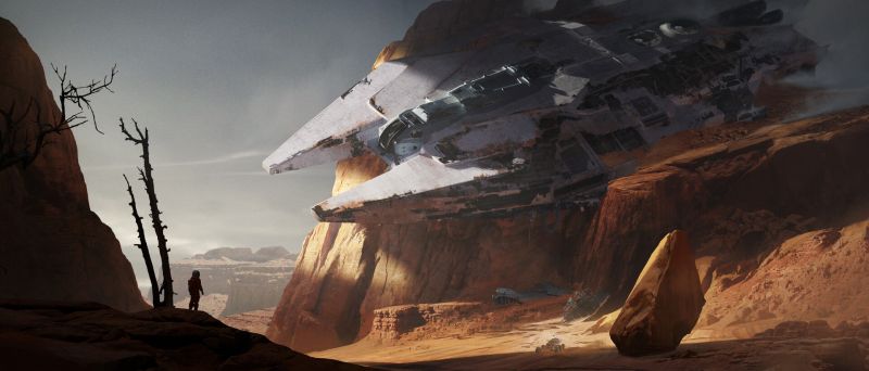artwork,digital art,desert,spaceship