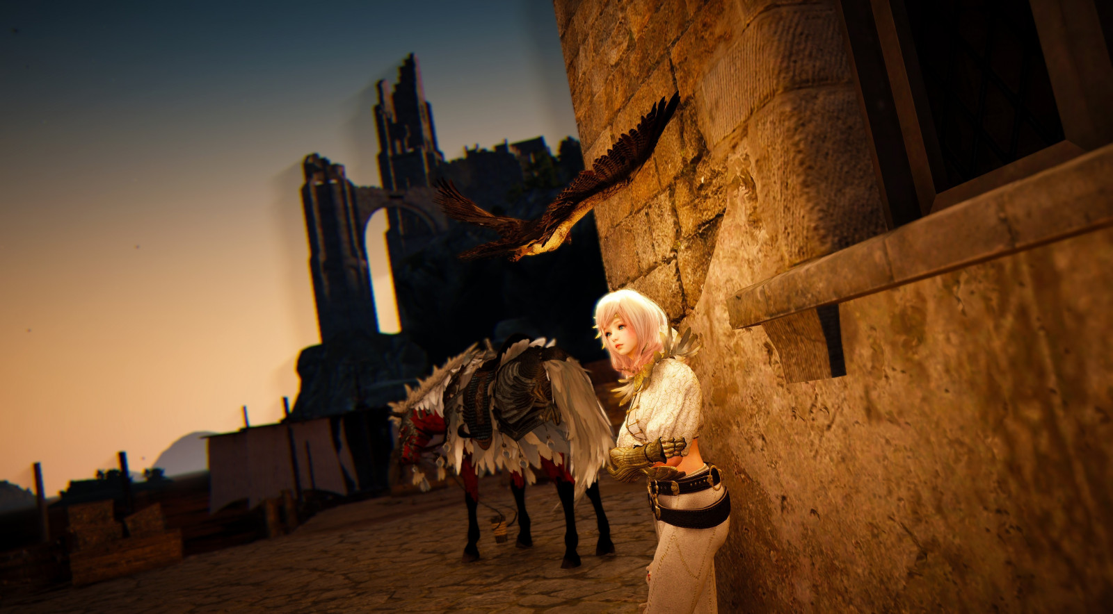 วัด, ศิลปะดิจิตอล, ศิลปะจินตนาการ, กลางคืน, สาวอะนิเมะ, ทะเลทรายสีดำออนไลน์, แสดงผล, งานศิลปะ, ตอนเย็น, ประวัติศาสตร์สมัยโบราณ