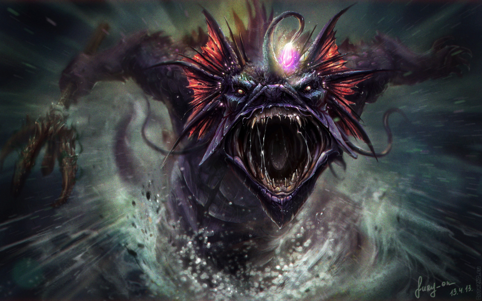 Dota 2, Slardar, KUNST, skærmbillede, computer tapet, fiktiv karakter, fraktale kunst, specielle effekter