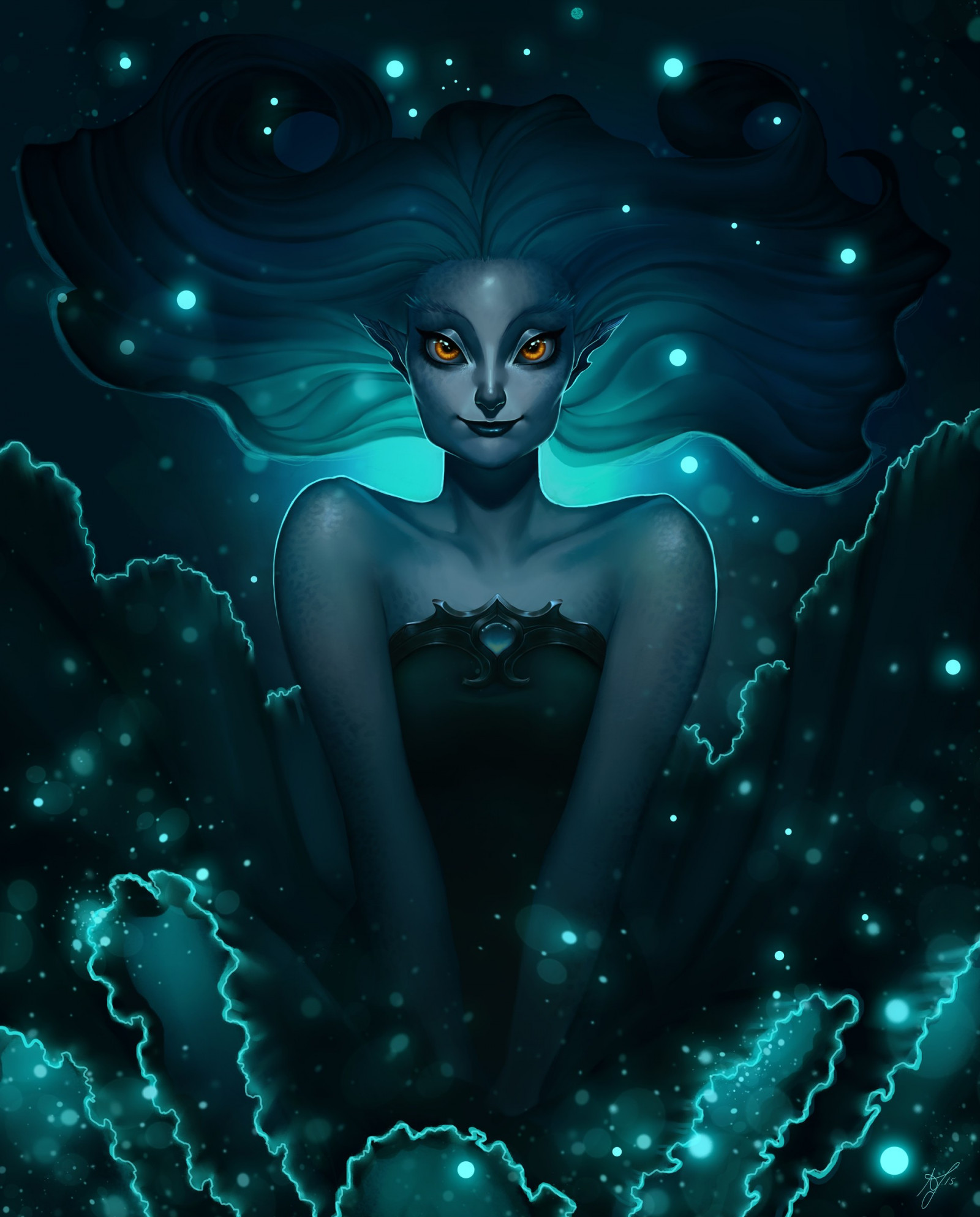 ilustrace, fantasy umění, kouzlo, Alexandra jury, tma, Snímek obrazovky, počítač tapeta, fiktivní postava, fraktální umění