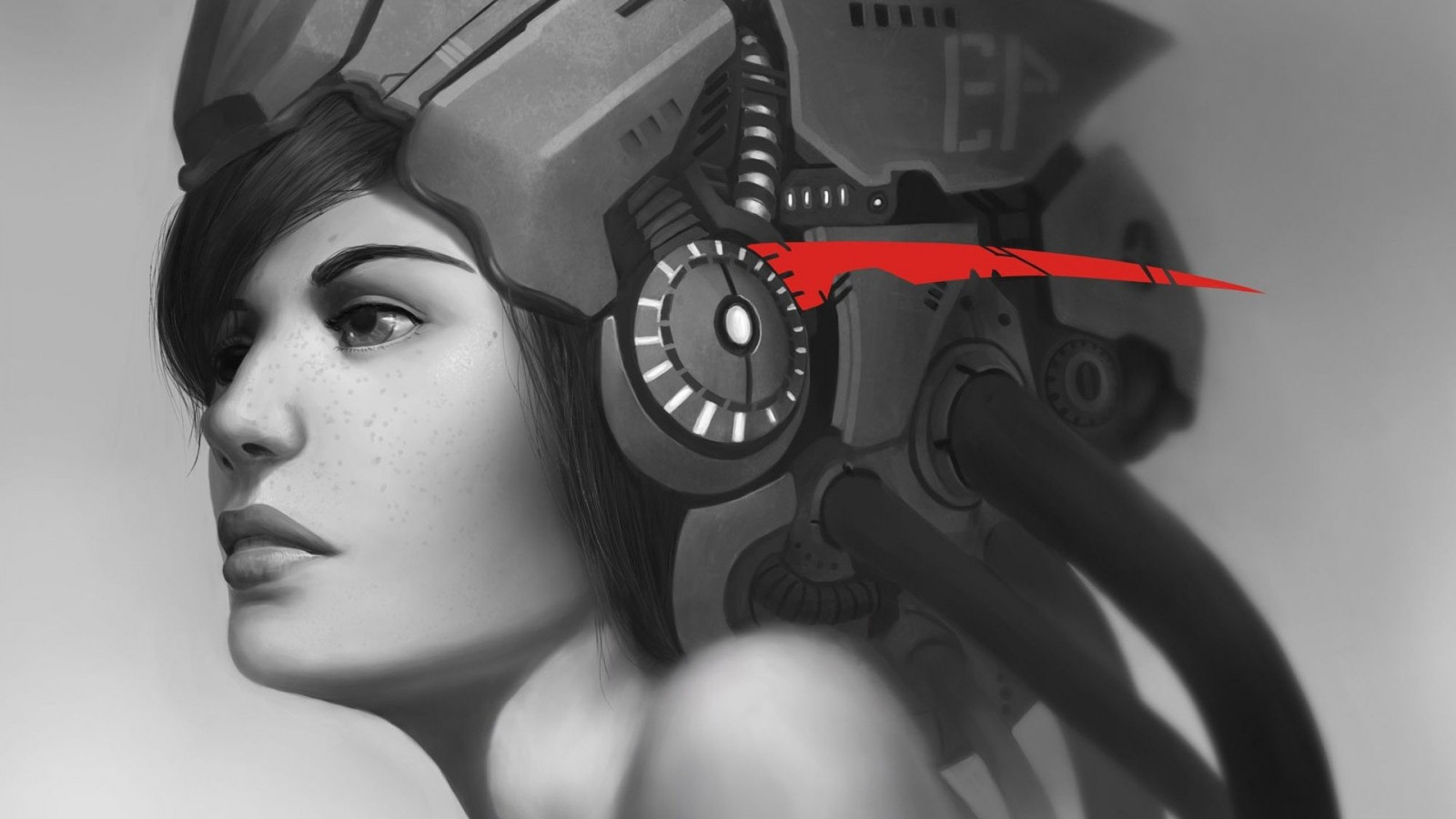 1920x1080 px, Художественное произведение, концептуальное искусство, киборг, Искусство фэнтези, женщины