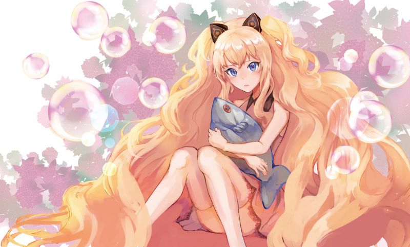 ilustrace, blondýnka, dlouhé vlasy, anime, anime dívky, modré oči ilustrace, blondýnka, dlouhé vlasy, anime, anime dívky, modré oči