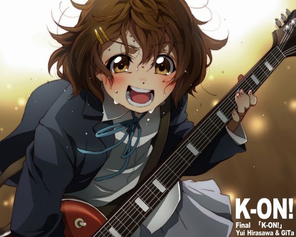 illustration, anime, guitar, cartoon, K ON, emotion