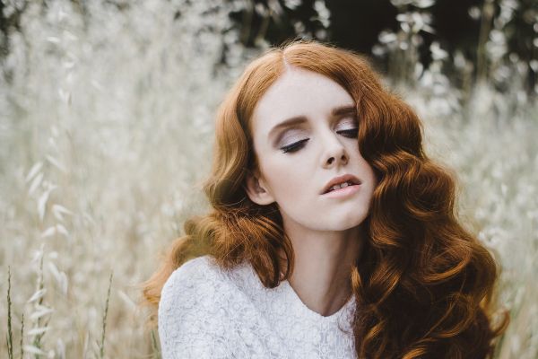 face, women outdoors, women, redhead, model, portrait