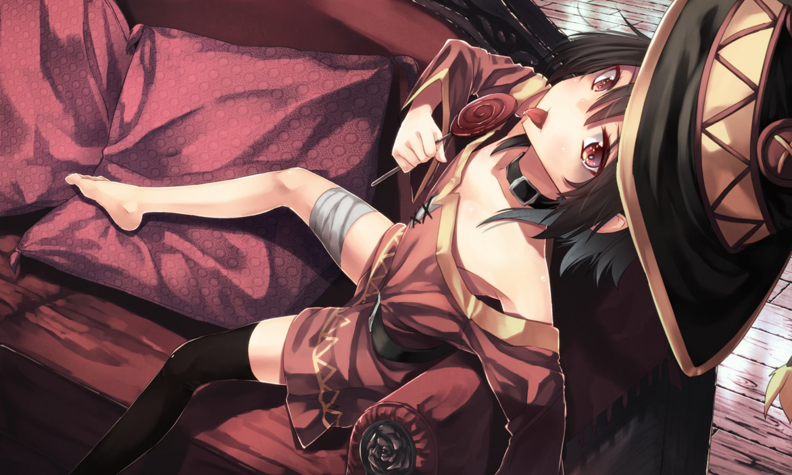 anime, strega, Kono Sekai Subarashii ni Shukufuku wo, Megumin, i fumetti, cappello da strega, costume, immagine dello schermo, mangaka