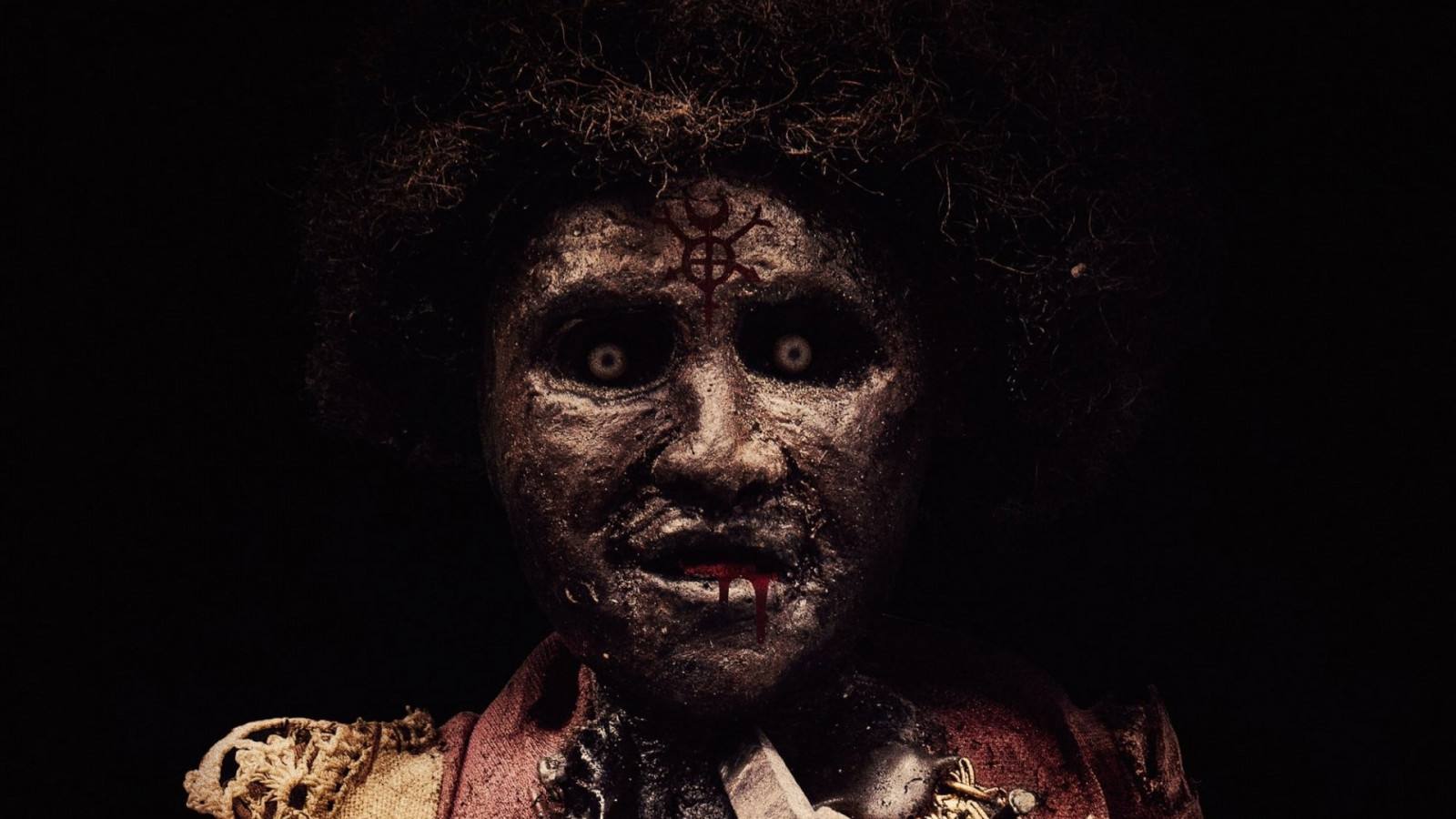 mørk, ansigt, Terror