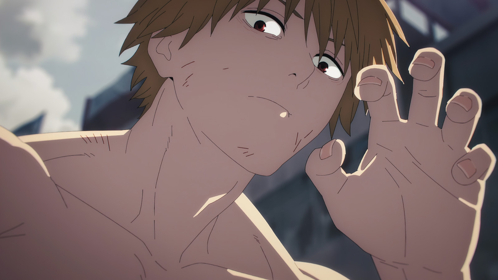 Chainsaw Man, аниме, 4k, Anime screenshot, Denji Chainsaw Man, аниме момчета