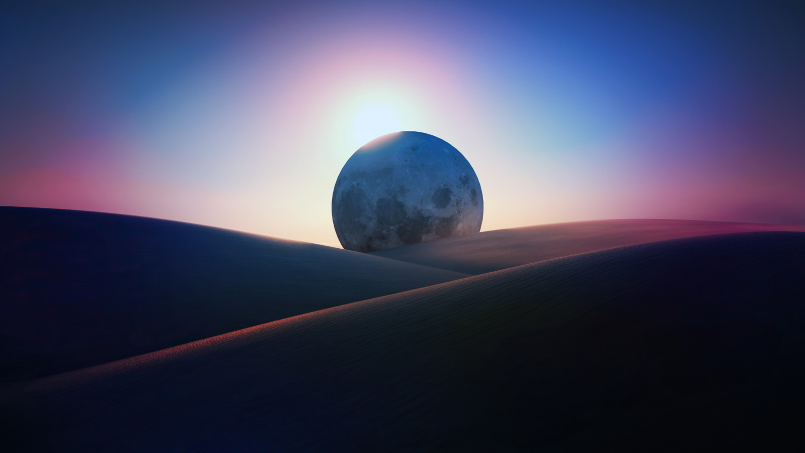 Wallpaper : sky, atmosphere, azure, Moon, astronomical object, sunrise