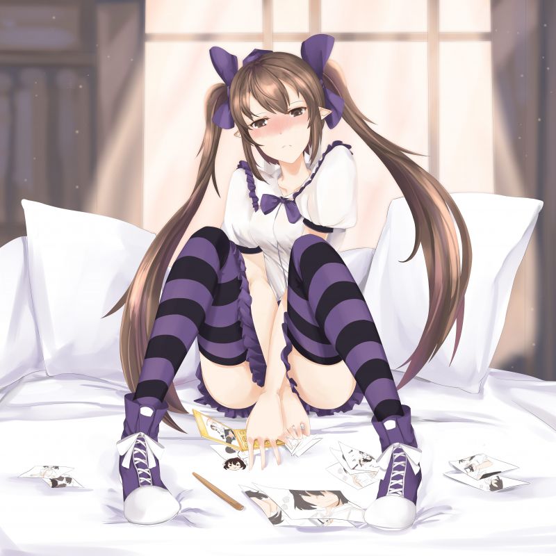hình minh họa, tóc dài, Anime, Anime cô gái, Brunette, Vớ hình minh họa, tóc dài, Anime, Anime cô gái, Brunette, Vớ