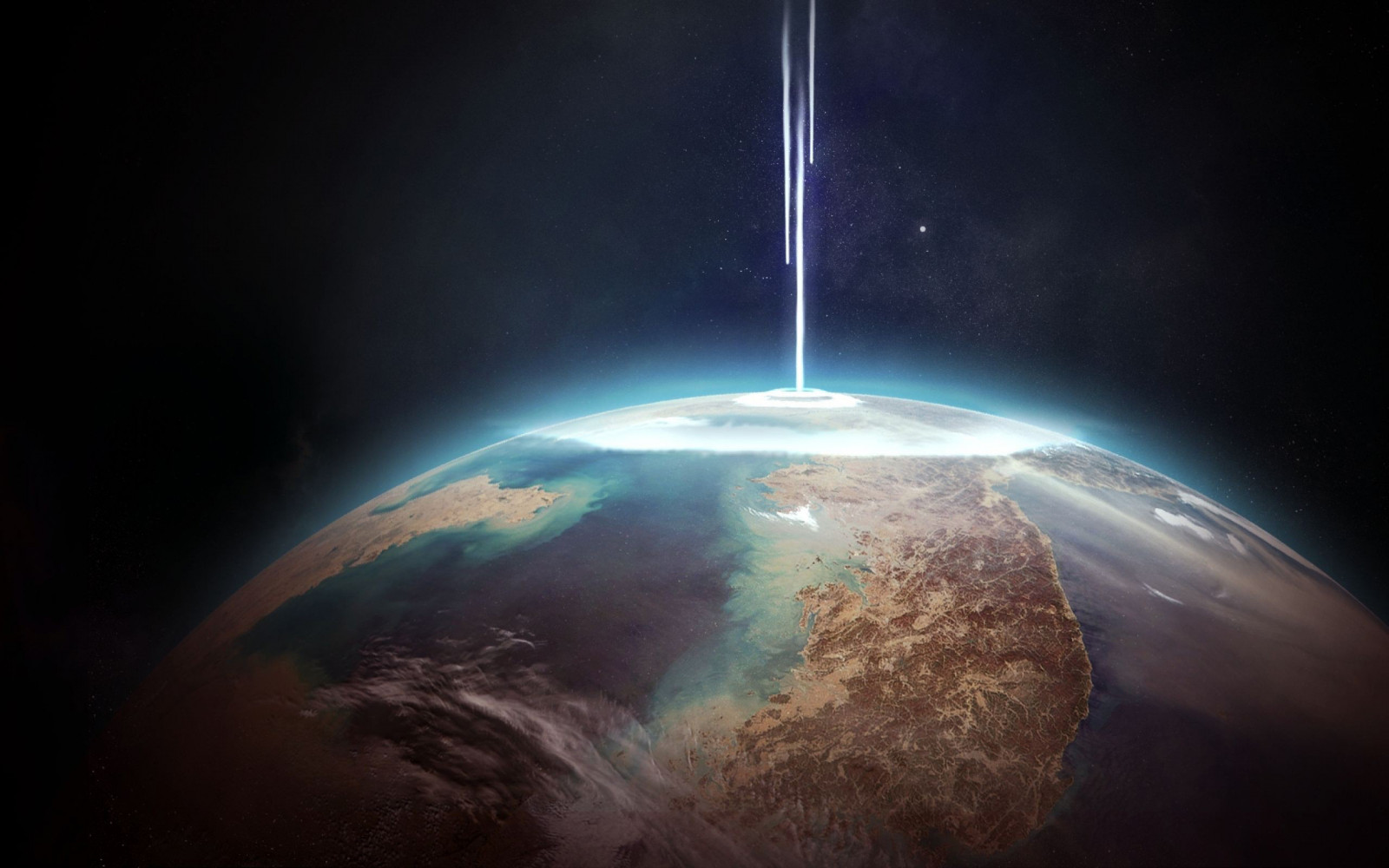 3D, rymden, komet, planet