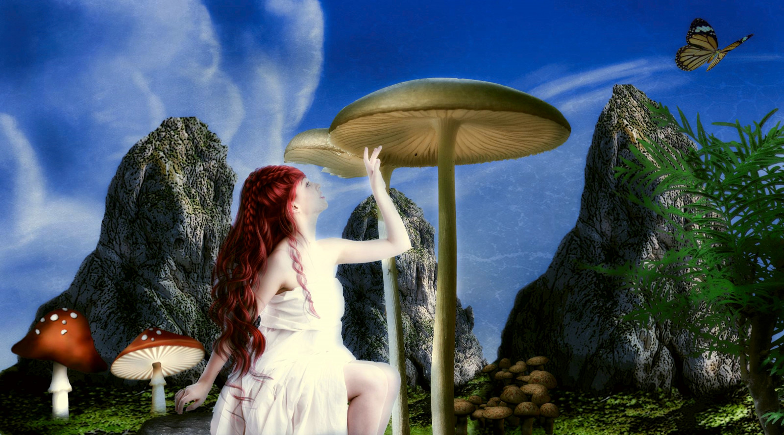 výzva, DeviantArt, textura, Photoshop, photoshopart, photomanipulation, mraky, fantazie, digitální umění, digitální, leden, 2017, Pixlr, Lightroom, houby, moutains, nadreálný