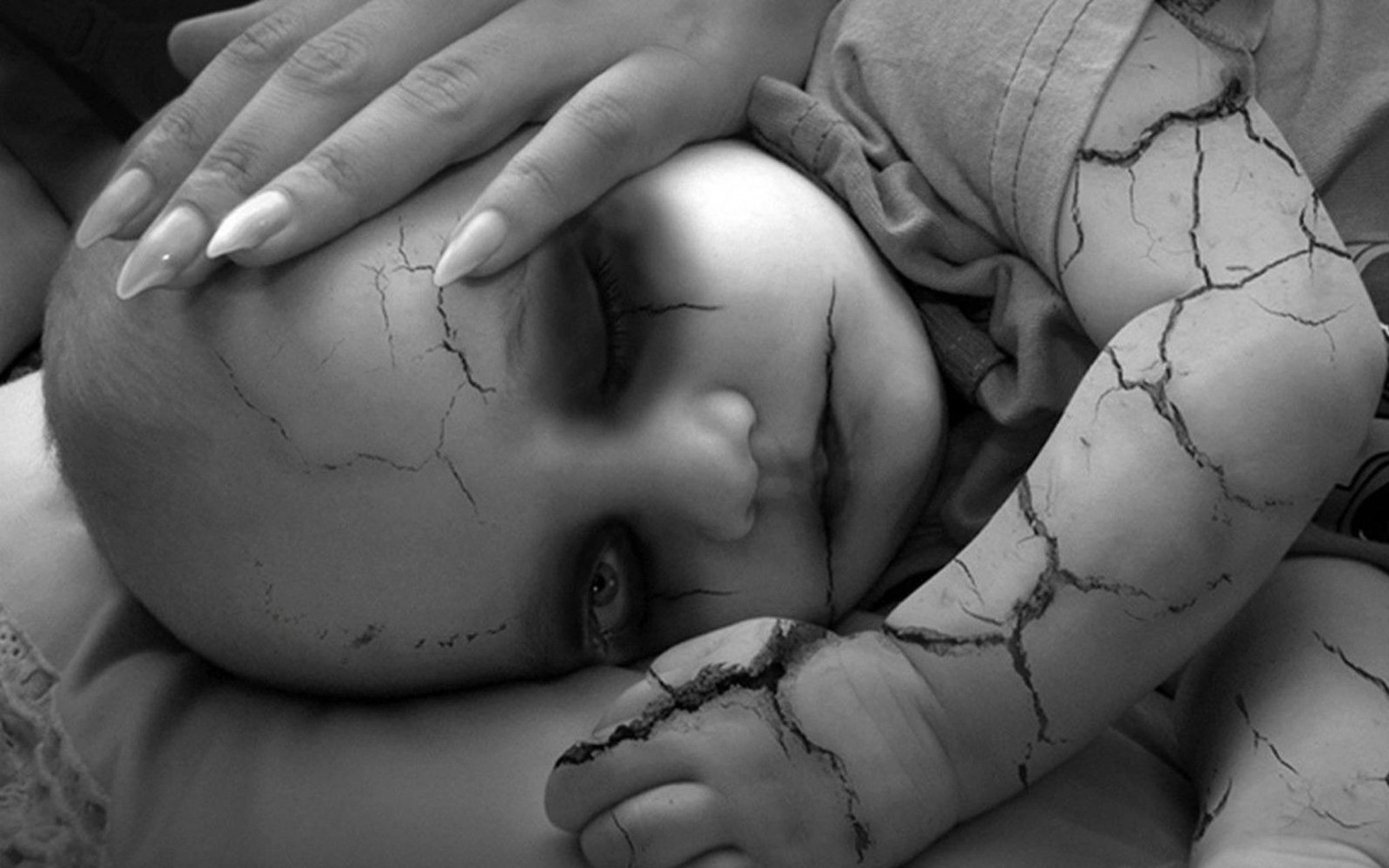 2560x1600 px, cracked, death, horror, monochrome