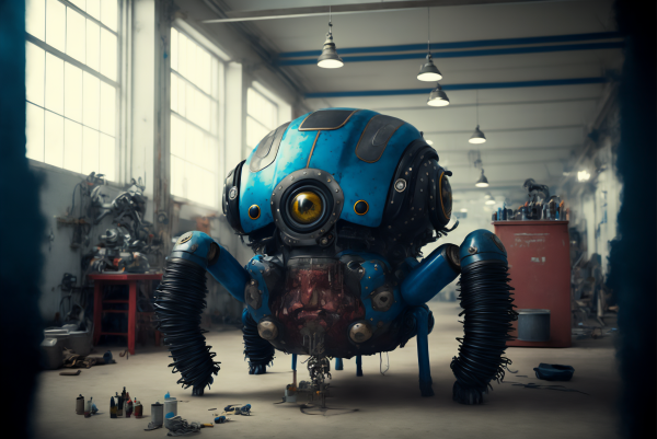 ai art,spider,robot,Garage