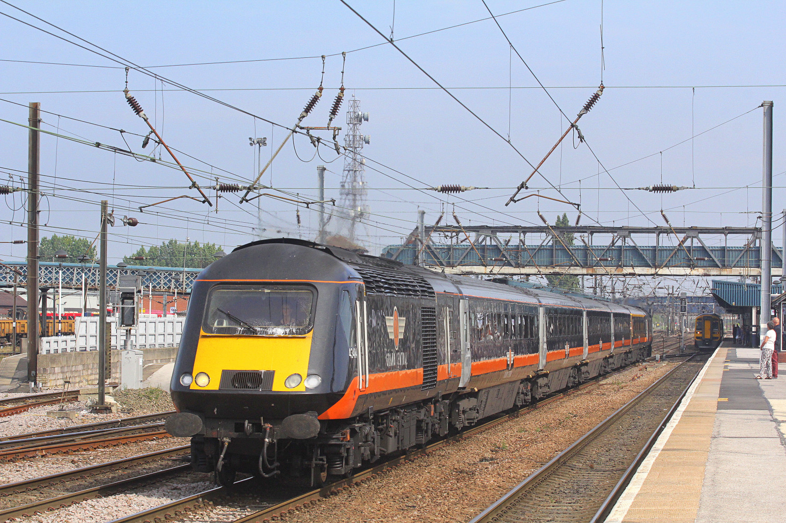 Spojené království, Anglie, stanice, Rychlost, vlak, fotografování, pobřeží, fotografie, vysoký, Británie, jižní, Yorkshire, sjednocený, hlavní, skvělý, doprava, centrální, železnice, Království, velký, třída, čára, východní, Petr, přeprava, liška, gb, meziměstský, 43, 125, Doncaster, hst, hlavní linie, ECML, 43484